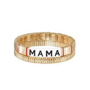 NWOT Roxanne Assoulin Mama Metal And Enamel Bracelet Set